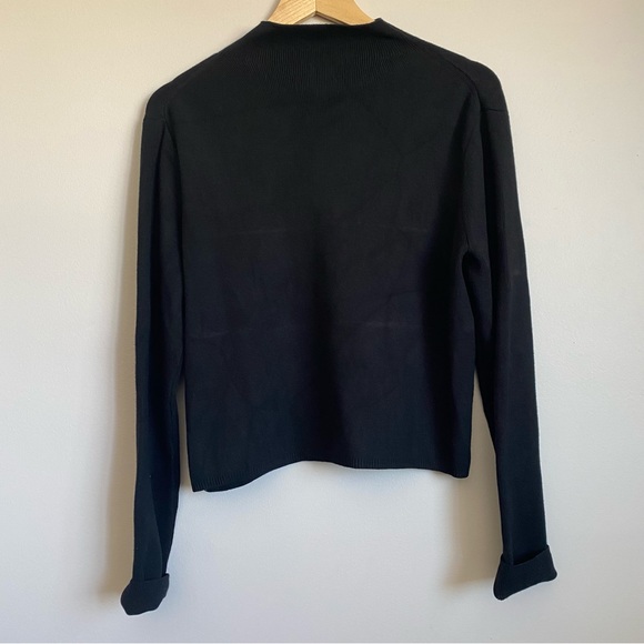 Dynamite Mock Neck Ribbed Sweater. Black. Medium. - Picture 2 of 6
